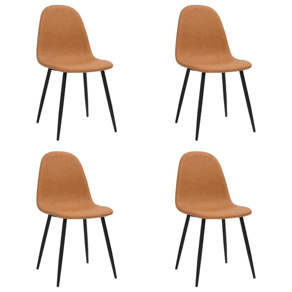 Petromila vidaXL Jedálenské stoličky 4 ks 45x54,5x87 bledohnedé umelá koža